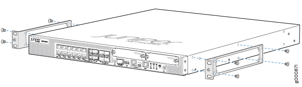 Installing the Mounting Brackets on the SRX1500 Firewall