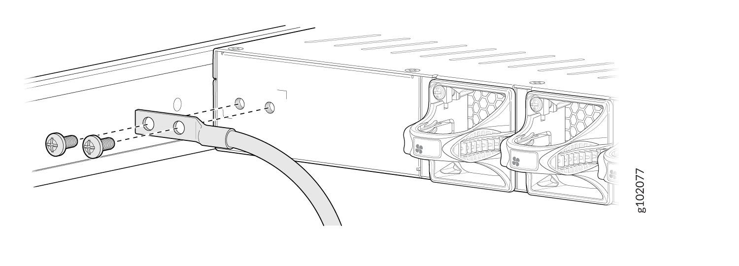 Connect the Grounding Cable to the SRX1600