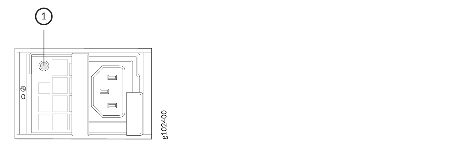 Technical diagram of an electrical connector with labeled sections. Part marked as 1 with reference number g102400.