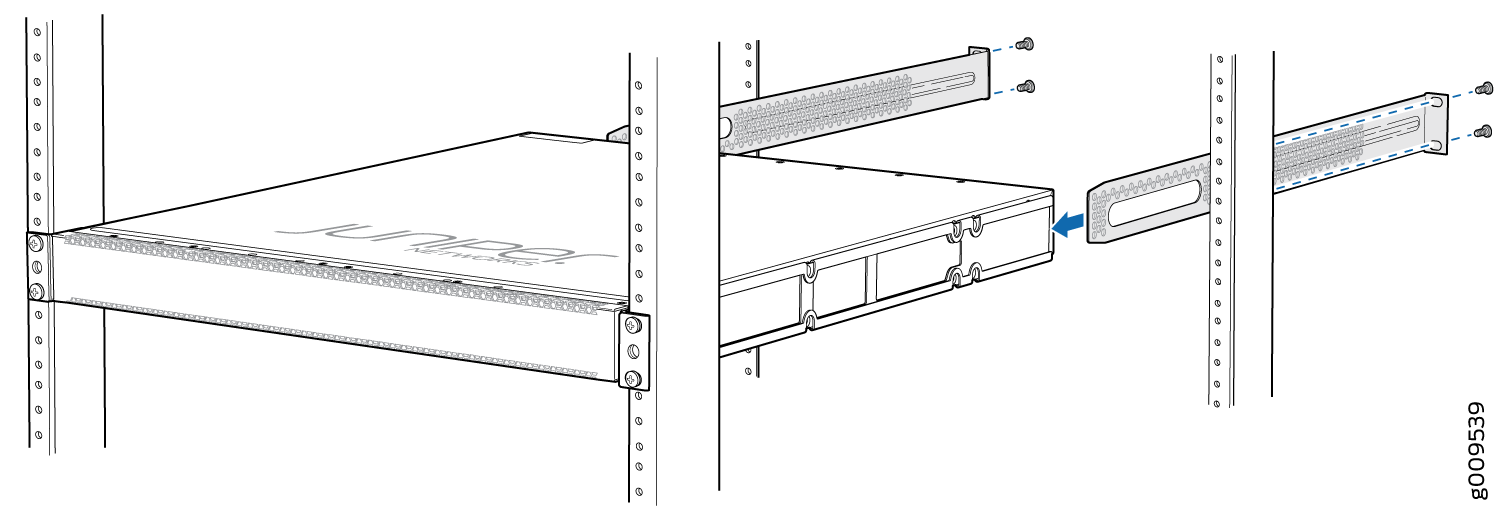 Sliding the Rear Mounting-Blades into the Side Mounting Rail