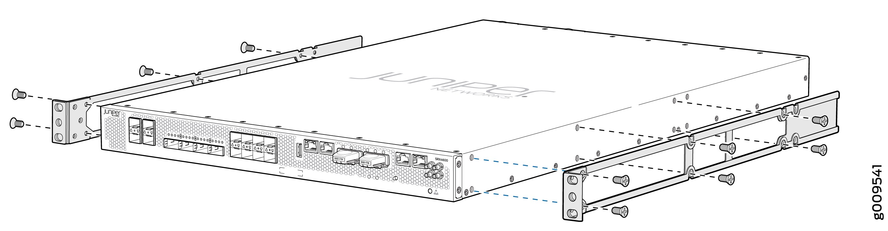 Attaching the Side Mounting-Rail to the Firewall Chassis