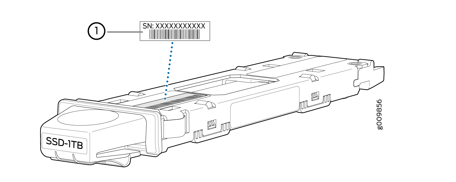 1TB SSD module with label SSD-1TB and barcode showing serial number for server use.
