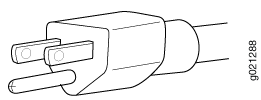 Two-prong electrical plug illustration for connecting devices to power outlet.