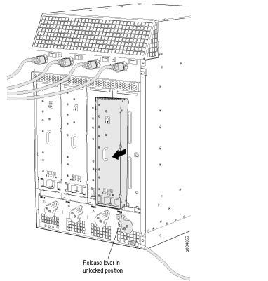 Removing an AC Power Supply (Standard-Capacity Shown, High-Capacity Similar)