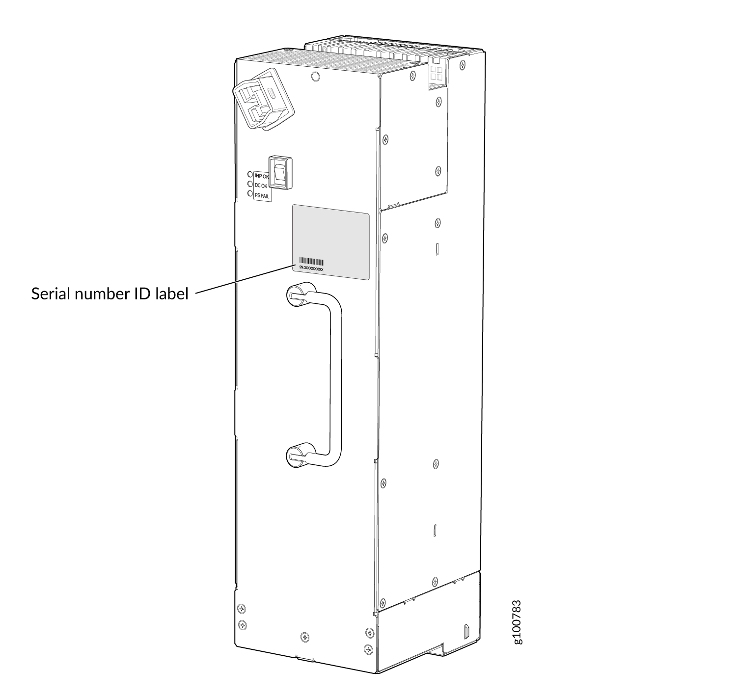 High-Voltage Second-Generation Universal (HVAC/HVDC) Power Supply Serial Number Label