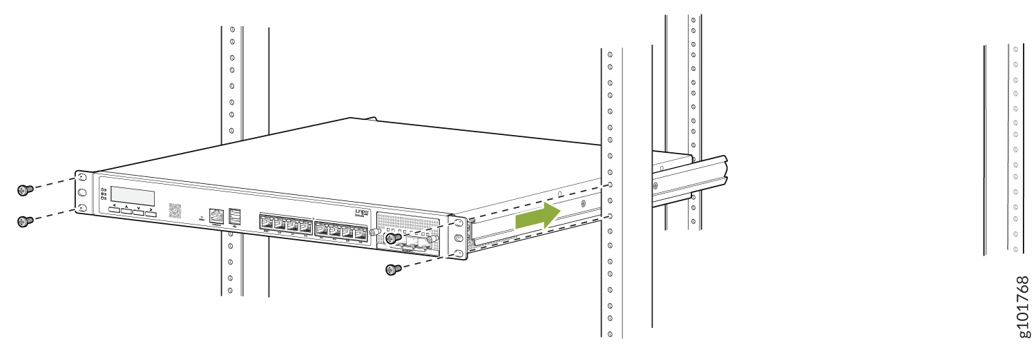 Install the SSR1200 Appliance in a Four-Post Rack