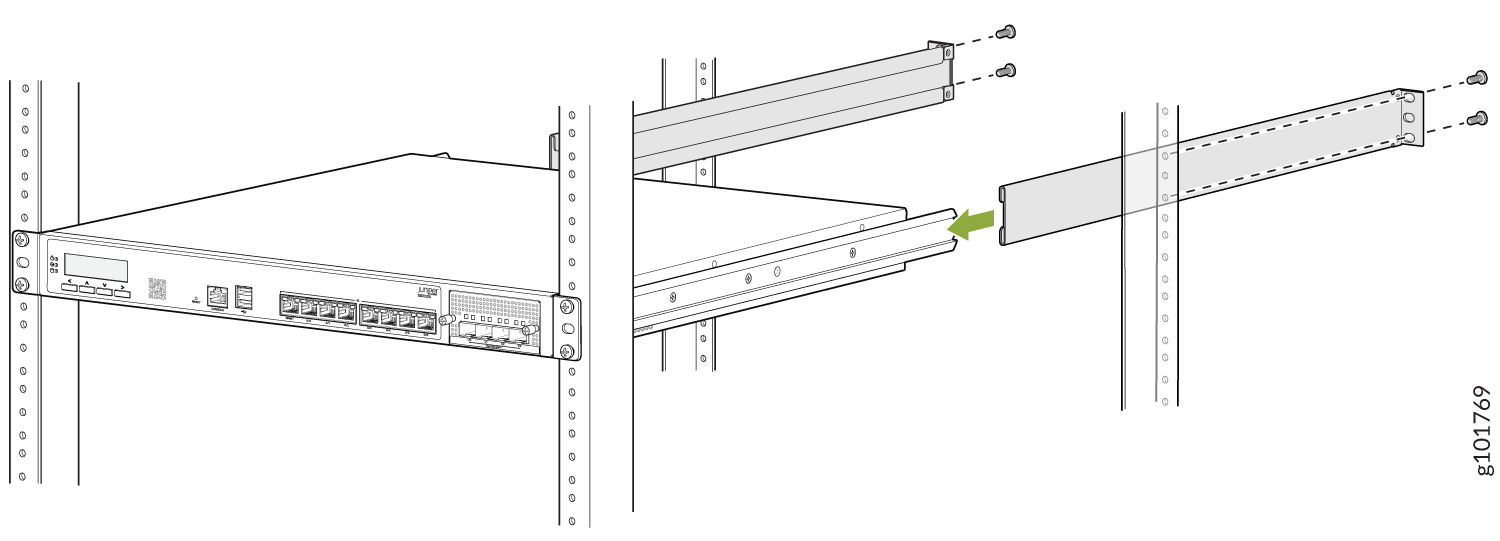 Install the Rear Mounting Blades on an SSR1200 Appliance