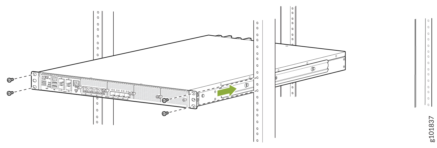 Install the SSR1300 Appliance in a Four-Post Rack