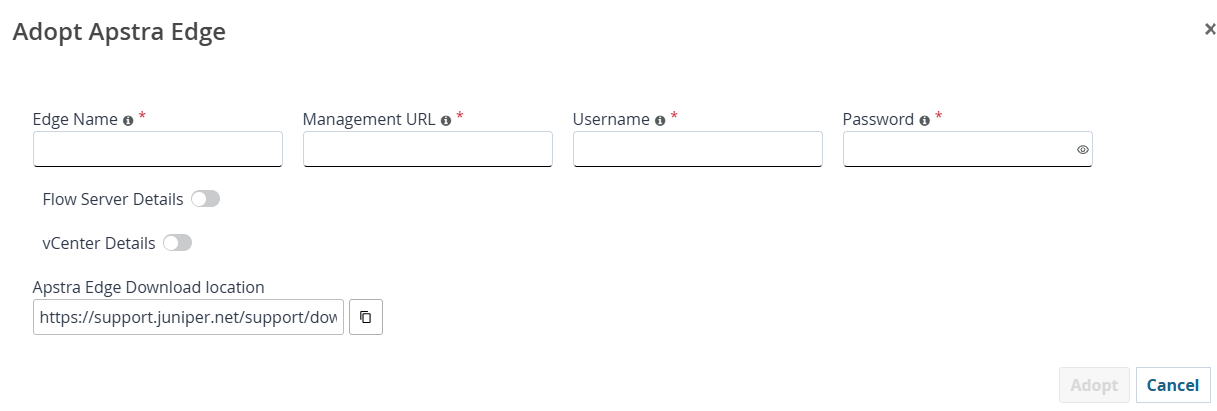 Adopt Edge dialogue window
