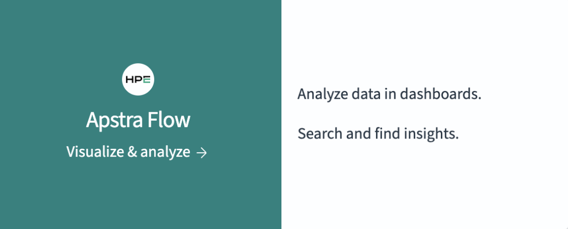 Juniper Apstra logo with text: Visualize and analyze. Right side: Analyze data in dashboards, Search and find insights.