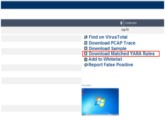 Option to Download Matched YARA Rule on Incident Page