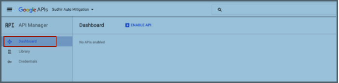 Accessing the Google APIs Dashboard