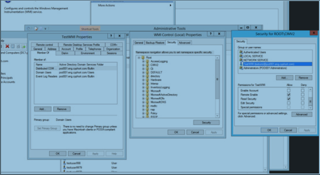 Finalizing the WMI Console Advanced Security Settings
