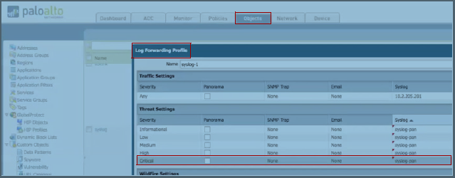 Sample Direct Ingestion Configuration from PAN Side