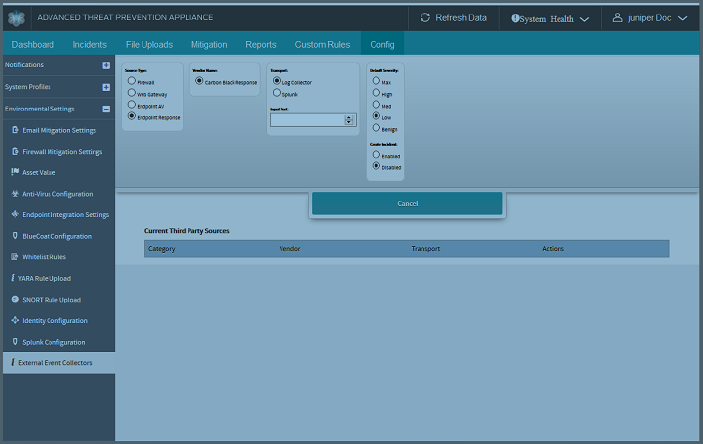 Endpoint Response [Carbon Black Response:Log Collector Configuration]