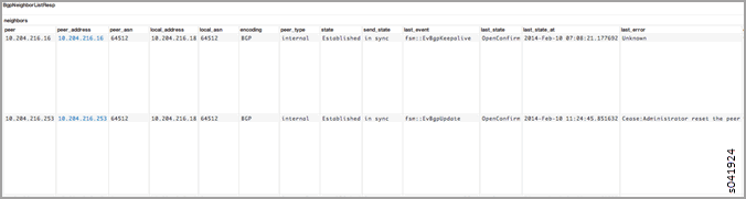 Sample Output, BGP Neighbor States: