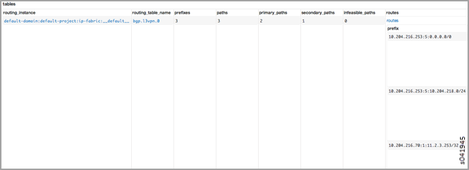 BGP Routing Instance Route Table