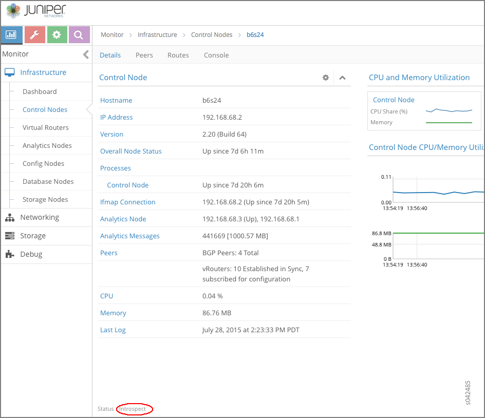 Control Nodes Details Tab Window
