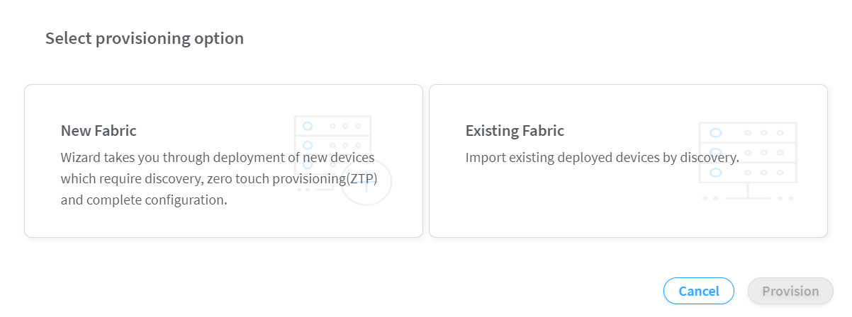 Select Provisioning Option