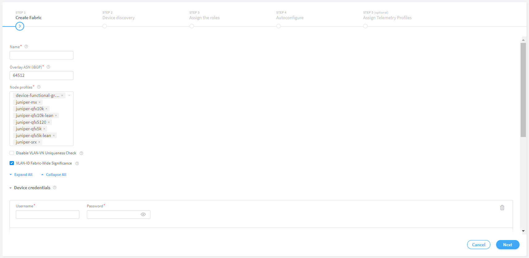 Create Fabric Page