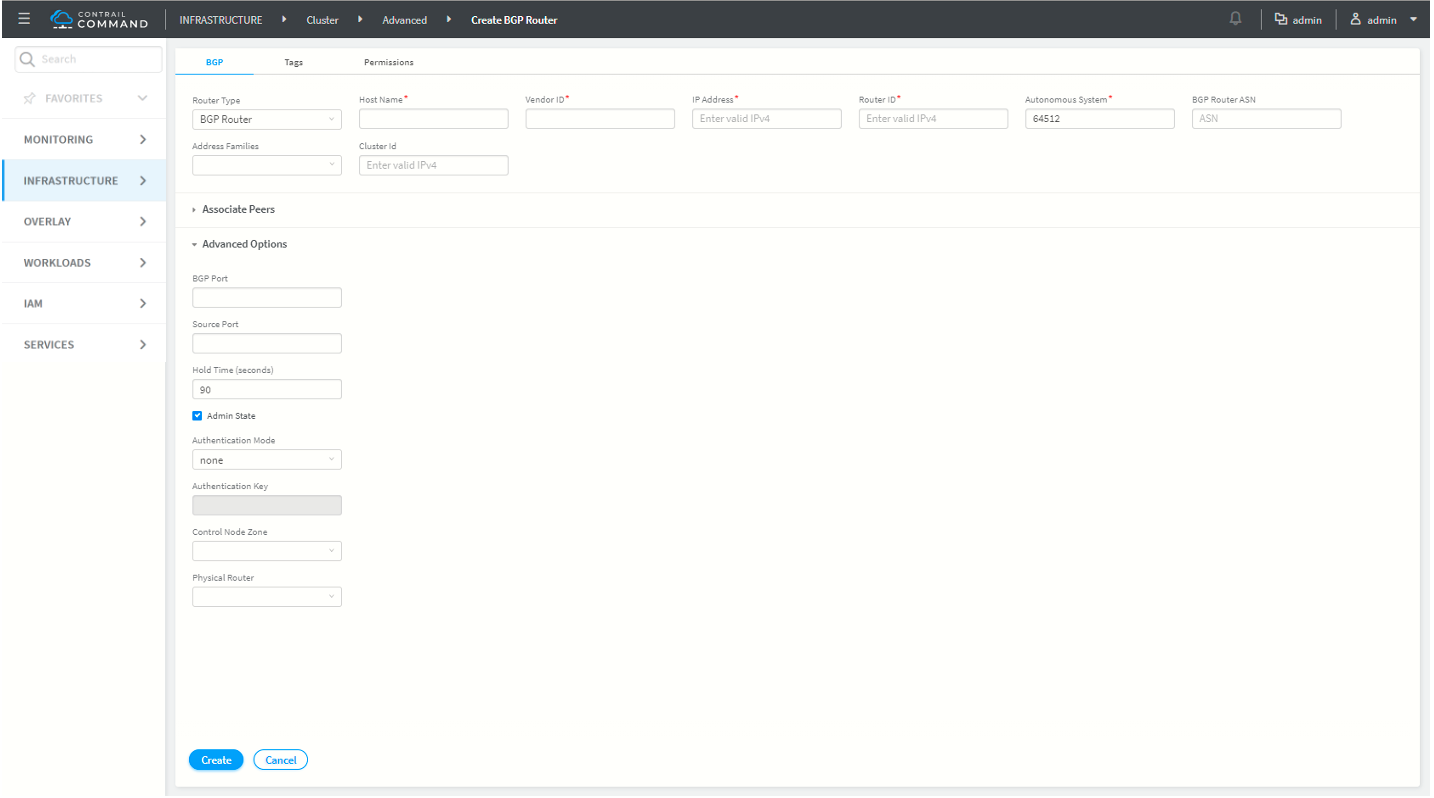 Create BGP Router