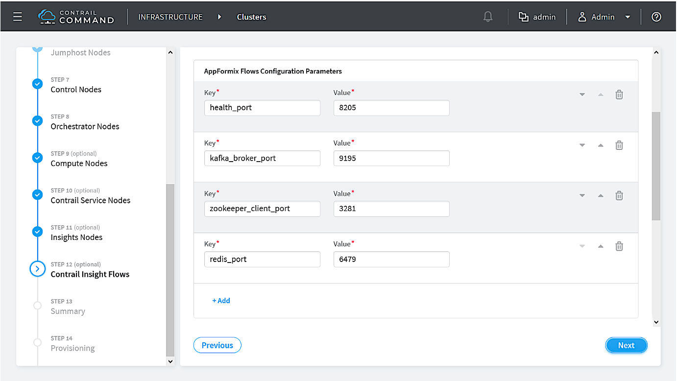 AppFormix Flows Configuration Parameters