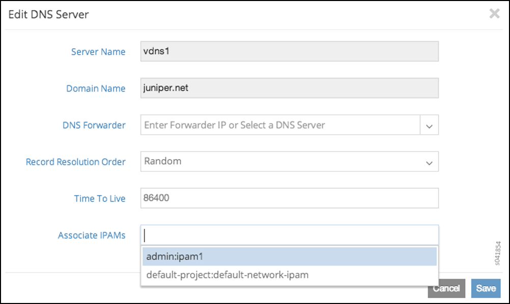Associate IPAMs to DNS