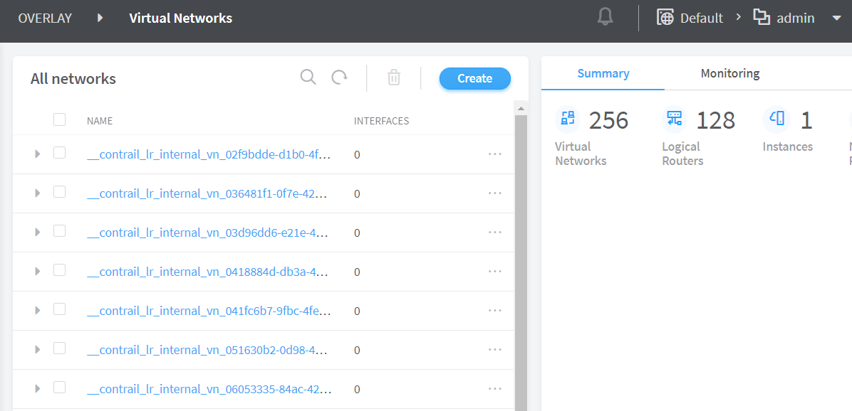 Virtual Networks Page
