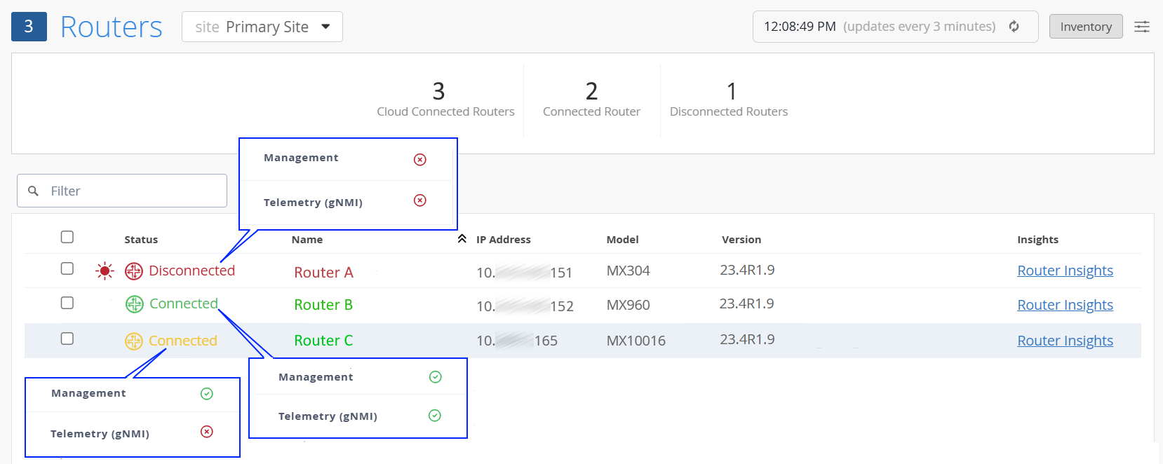 Router Connection States