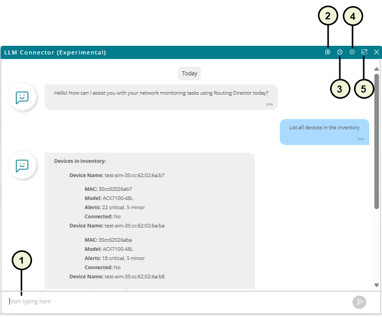 LLM Connector chat window