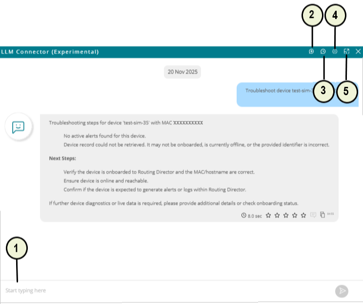 LLM Connector chat window