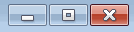 Minimize, Maximize or Restore, and Close window control buttons. Red Close button indicates termination function.