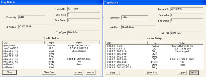 Trap Details When JBoss Is Down