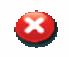 Close button with a white X on a red circle.
