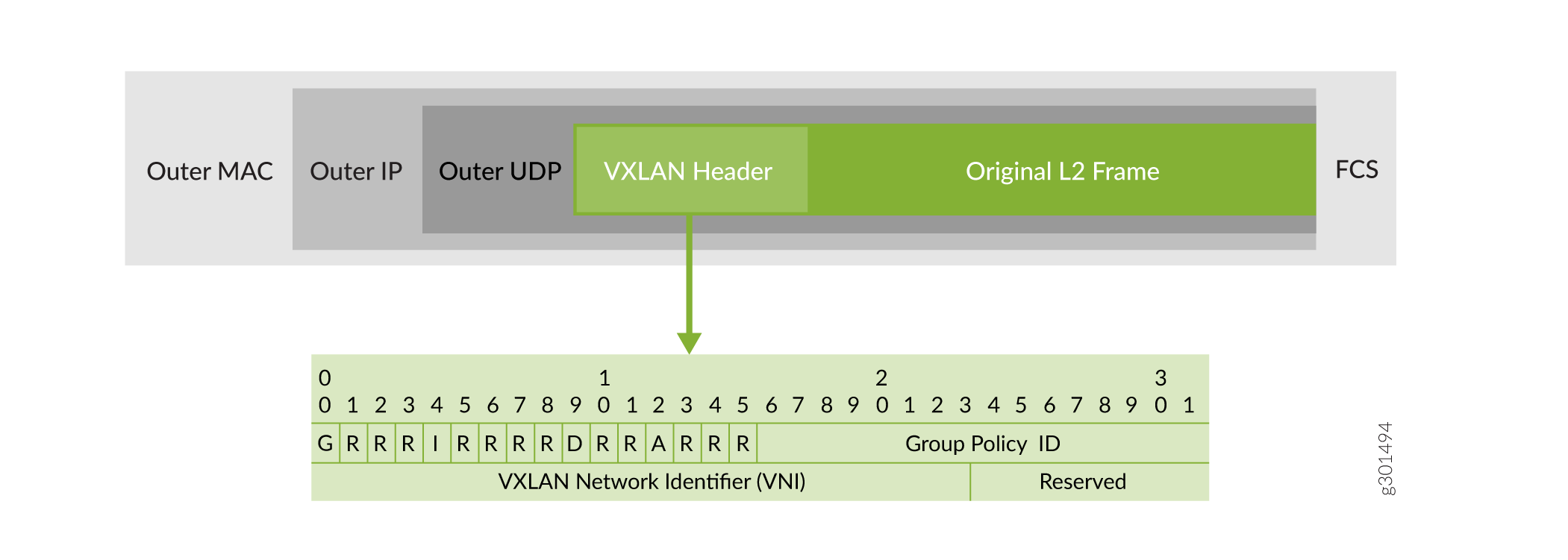 VXLAN Header Fields with GBP