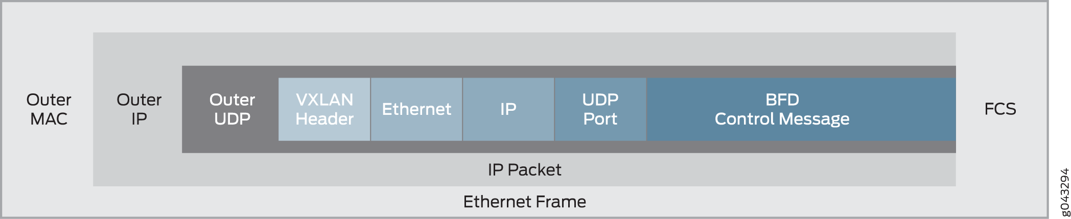 VXLAN Packet Format for BFD Control Messages