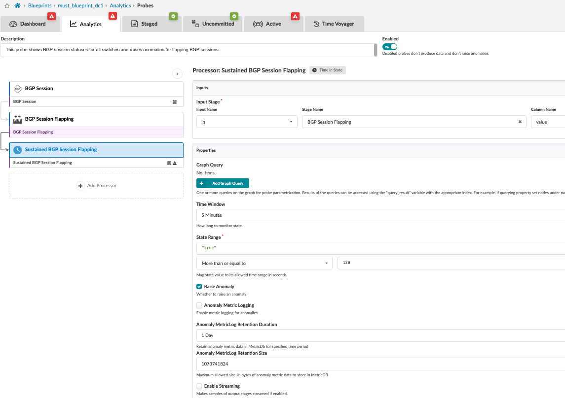 Analytics Dashboard, Anomalies, Probes and Reports