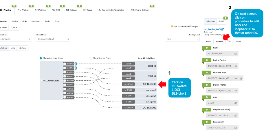 Configuring ASN, Loopback of Remote Data Center Border leaf switch