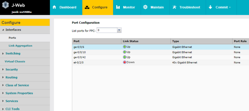 Example of the Configure Tab
