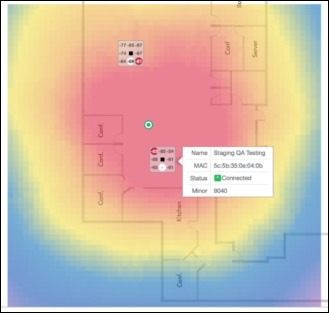 site floorplan with concentric circles depicting the probability surface