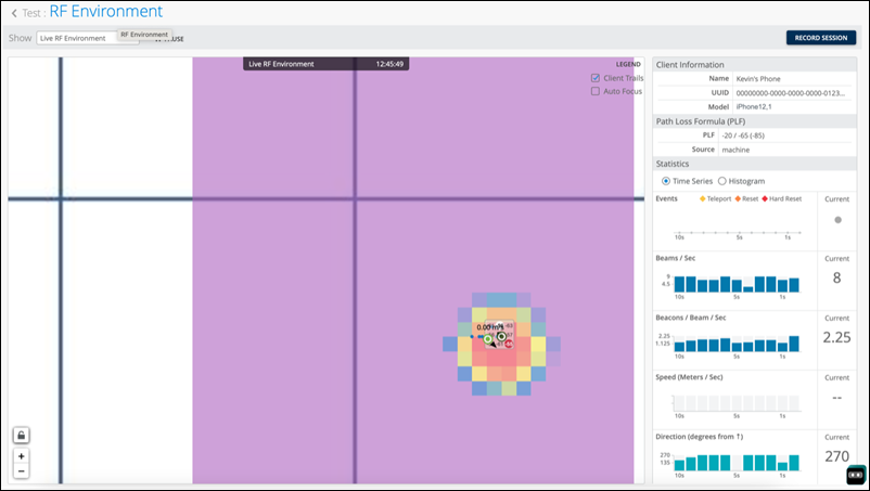 Example: replaying the RF environment recording