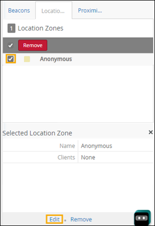 zone check box and Edit button