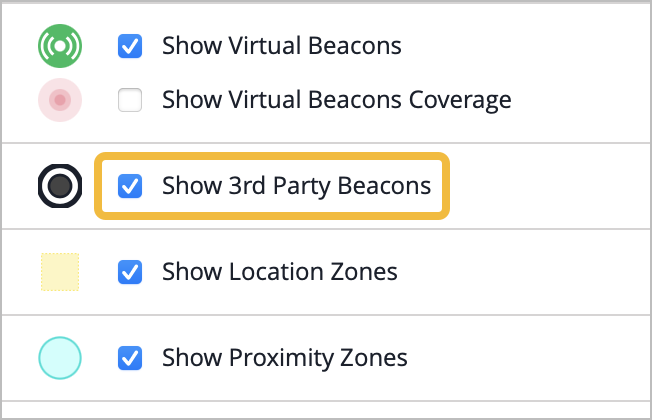 select Show 3rd Party Beacons