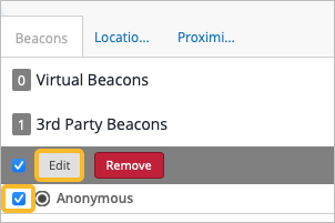select the beacon to edit, then click Edit