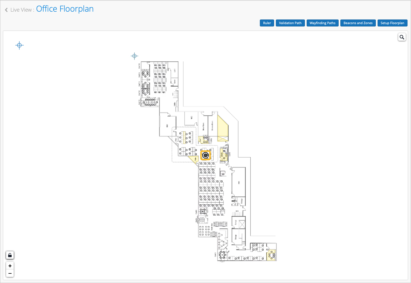 See the newly added beacon on the floorplan