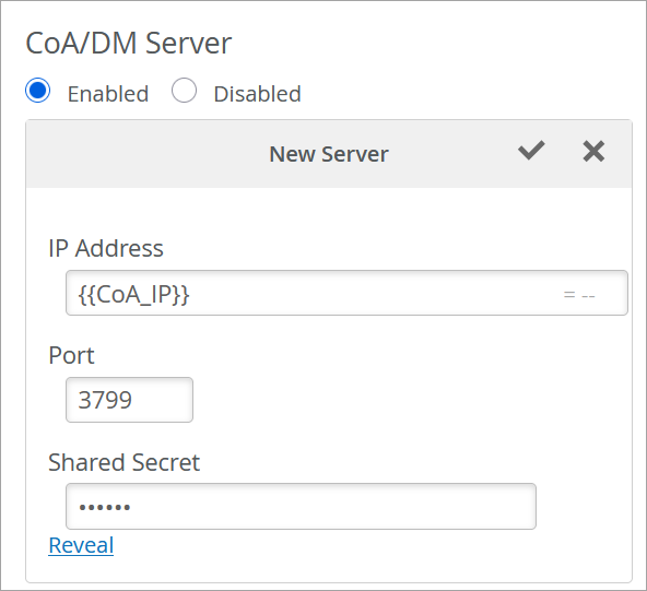 Configure CoA/DM Server