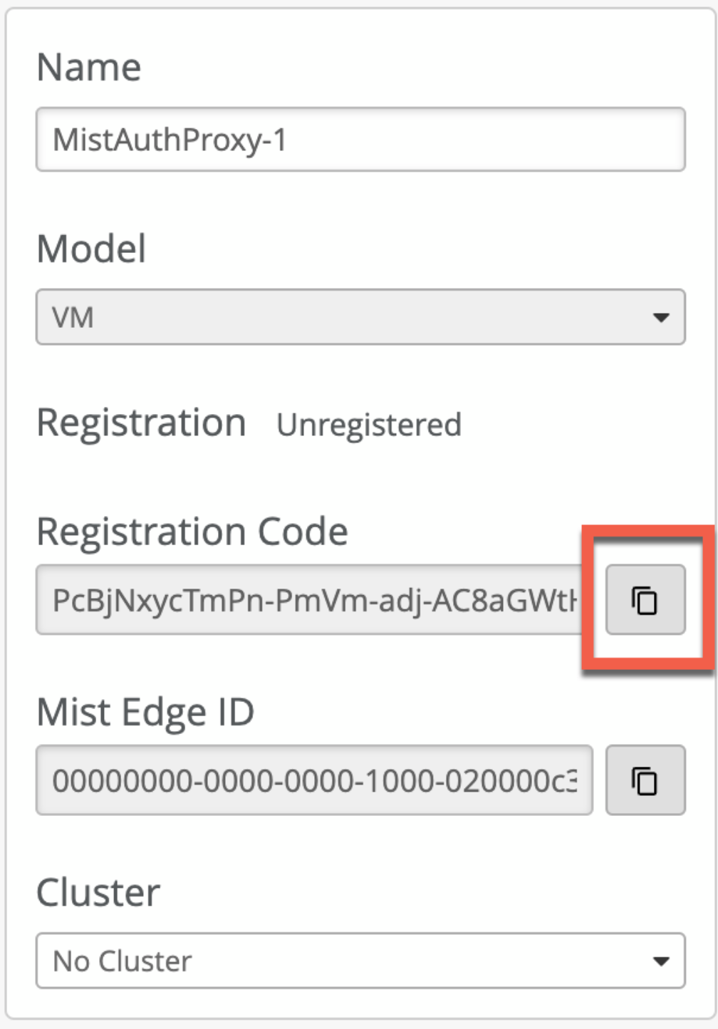 Copy Registration Code