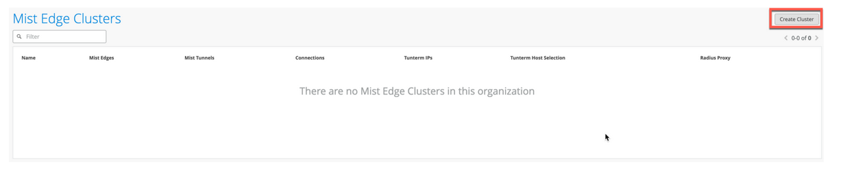 Create Juniper Mist Edge Cluster