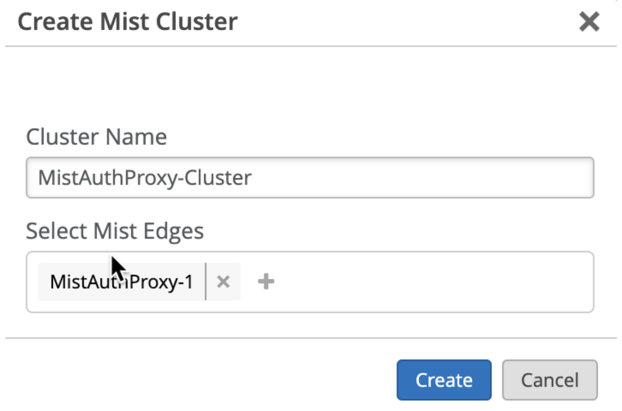 Select Mist Edge VM for Cluster