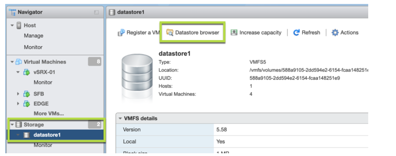 Select Datastore to Upload File